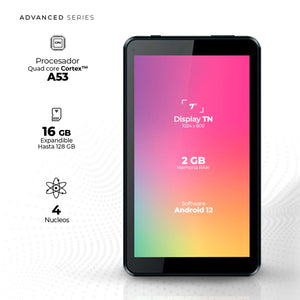 Tablet ACTECK Chill Plus TP470 Quad Core 2GB 16GB Android 12 Negro Reacondicionado