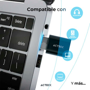 Adaptador ACTECK SHIFT NANO RTX450 Bluetooth 5.0 USB Aux. 3.5mm Negro AC-934879