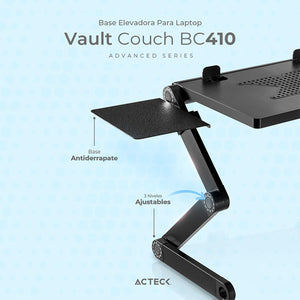 Base Elevadora ACTECK VAULT COUCH BC410 Para Laptop 18" Ajustable Multinivel Negro AC-934558