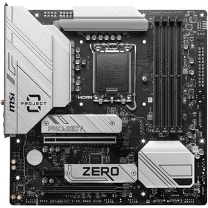 Tarjeta Madre MSI B760M PROJECT ZERO LGA 1700 4x DDR5 2x M.2 PCIe 5.0 USB-C WIFI 6E BT 5.3 Micro ATX