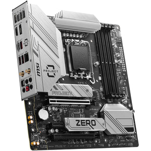 Tarjeta Madre MSI B760M PROJECT ZERO LGA 1700 4x DDR5 2x M.2 PCIe 5.0 USB-C WIFI 6E BT 5.3 Micro ATX