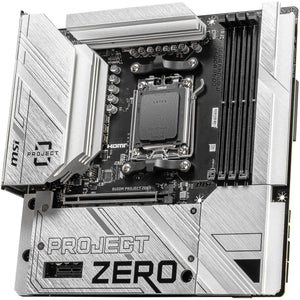 Tarjeta Madre MSI B650M PROJECT ZERO AM5 4x DDR5 2x M.2 PCIe 4.0 USB-C WIFI 6E BT 5.3 Micro ATX