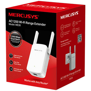 Extensor de Rango MERCUSYS ME30 Wi-Fi AC1200 Doble Banda 1200Mbps 802.11ac