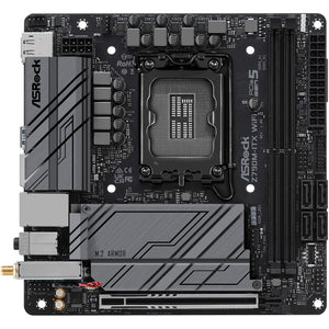 Tarjeta Madre ASROCK Z790M-ITX WIFI LGA 1700 2x DDR5 2x M.2 PCIe 5.0 USB-C WIFI 6E BT 5.3 Mini ITX