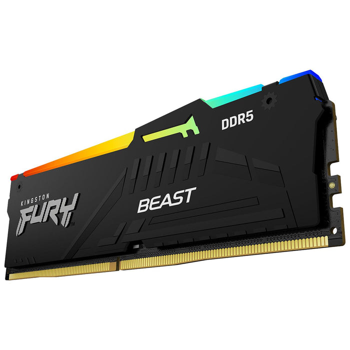 Memoria RAM DDR5 32GB 6000MT/s KINGSTON FURY BEAST RGB 2x16GB Negro KF560C40BBAK2-32