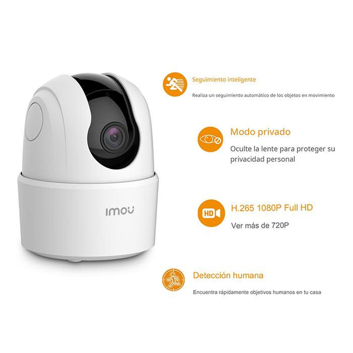 Kit 2 Camaras de seguridad WIFI IMOU Ranger 2C 2MP Interior Full HD 2.4Ghz Giro 360 grados