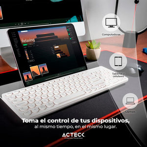 Teclado ACTECK INSPIRE COMP TI695 Inalambrico USB 2.4 Ghz Blanco AC-934213