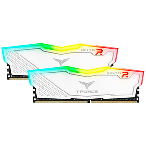 Memoria RAM DDR4 64GB 3200MT/s TEAMGROUP T-FORCE DELTA RGB 2x32GB Blanco TF4D464G3200HC16FDC01