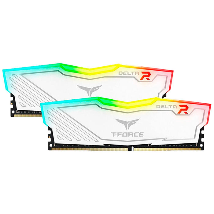 Memoria RAM DDR4 64GB 3200MT/s TEAMGROUP T-FORCE DELTA RGB 2x32GB Blanco TF4D464G3200HC16FDC01