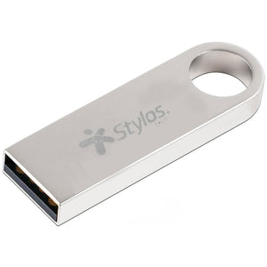Kit 10 Memorias USB STYLOS 16GB 2.0 Metalica Plata STMUSB2B