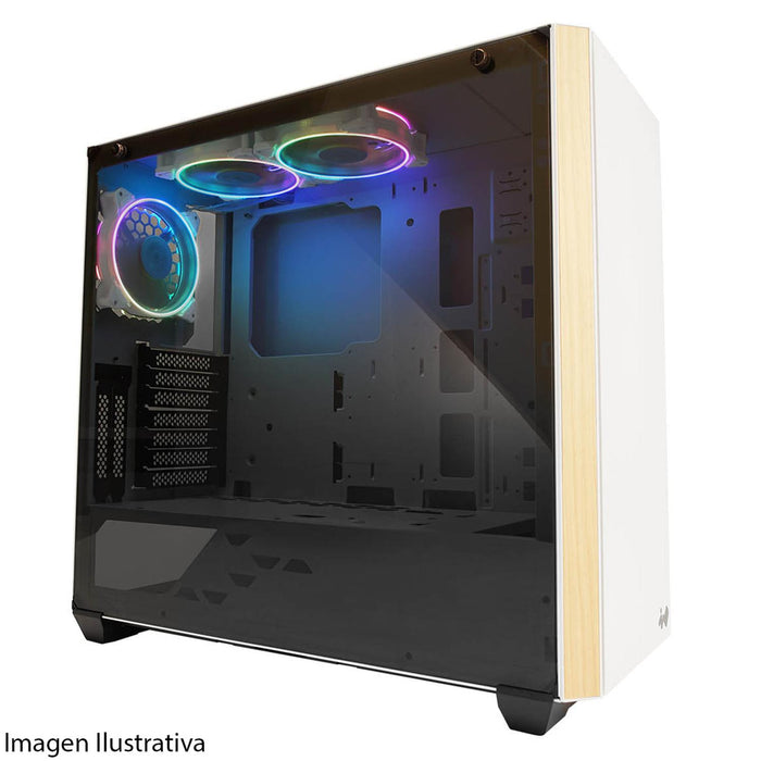 Gabinete Gamer IN WIN 216 E-ATX Media Torre Cristal Templado Blanco IW-CS-216-3ASP120