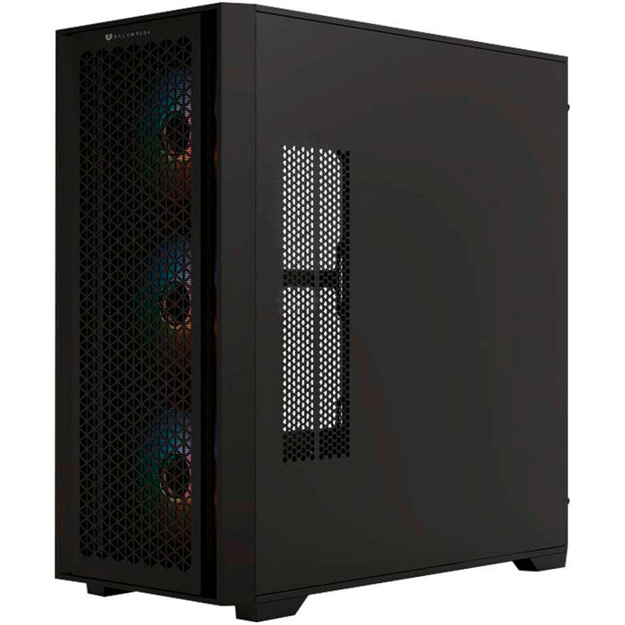 Gabinete Gamer BALAM RUSH CARBONO TWIN MATE 9000 E-ATX Full Torre 4 Fan ARGB Cristal Templado Frente Intercambiable USB-C Negro BR-938754