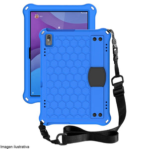 Funda de Espuma para Tablet Lenovo Tab M10 Uso Rudo Correa Retractil Azul