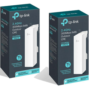 Kit 2 Access Point TP-LINK CPE210 2.4Ghz 9dBi PoE 802.11n Exterior 5Km 300Mbps