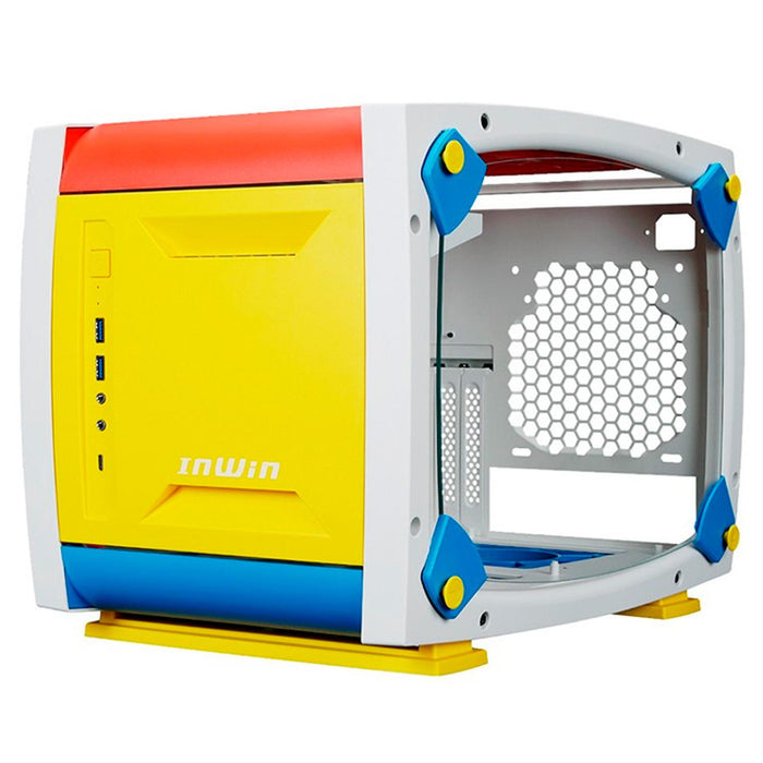 Gabinete Gamer IN WIN EXPLORER JUSTICE Mini ITX Mini Torre 3 Fan Cristal Templado USB-C Blanco