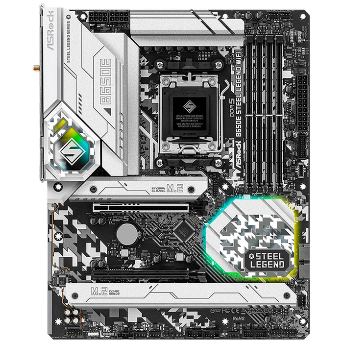 Tarjeta Madre ASROCK B650E STEEL LEGEND WIFI AM5 4x DDR5 3x M.2 PCIe 5.0 USB-C WIFI 6E BT 5.2 ATX