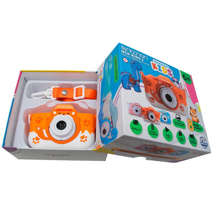 Camara Digital KIDS NECNON NCD-KIDS2 8MP Contra Golpes Zorro + Micro SD 32GB NBCKN406ZO-V2