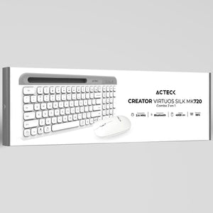 Kit Teclado y Mouse ACTECK VIRTUOS SILK MK720 Inalambrico USB-C Blanco AC-936262