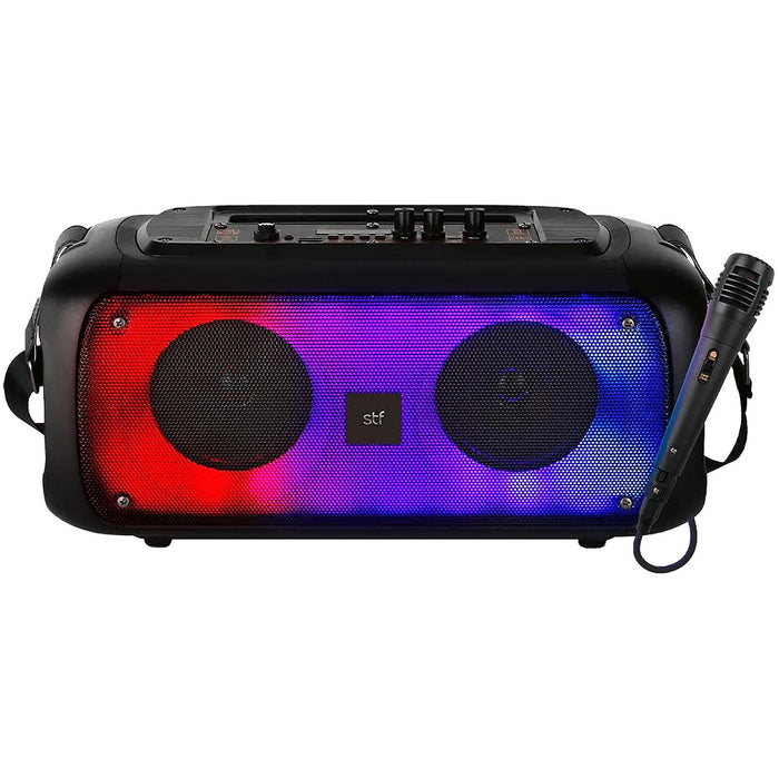 Bocina Portatil STF Block Fest 4" 50W Bluetooth Microfono RGB Negro ST-S78037