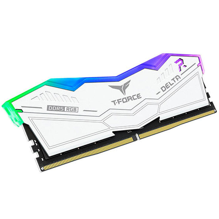 Memoria RAM DDR5 16GB 5200MT/s TEAMGROUP T-FORCE DELTA RGB 1x16GB Blanco FF4D516G5200HC40C01