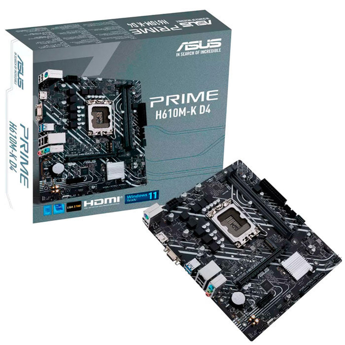 Tarjeta Madre ASUS PRIME H610M-K Intel 1700 DDR4 Micro ATX