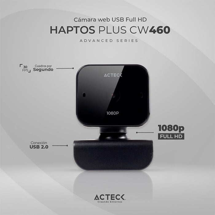 Camara Web ACTECK HAPTOS CW460 Full HD 1080p 30fps Microfono Negro AC-935203