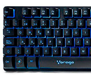 Teclado VORAGO STAR THE GAME Alambrico USB RGB Negro KB-502