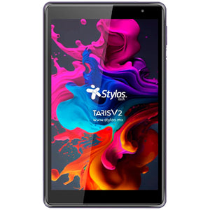Tablet 8” STYLOS Taris V2 Quad Core 2GB 32GB WiFi Android 11 Funda TPU USB-C Morado STTA81M
