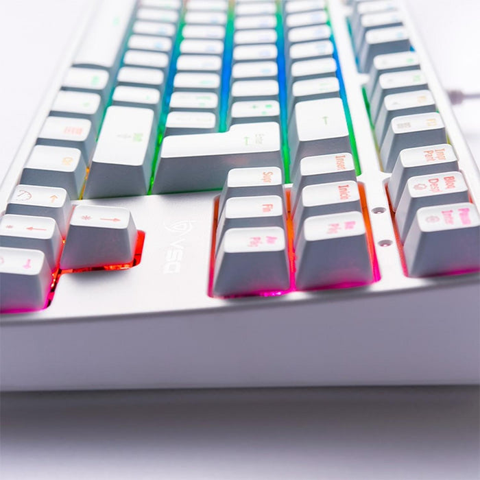 Teclado Gamer Mecanico VSG Alnitak switch Azul RGB Blanco VG-KM982-WHT-BLU