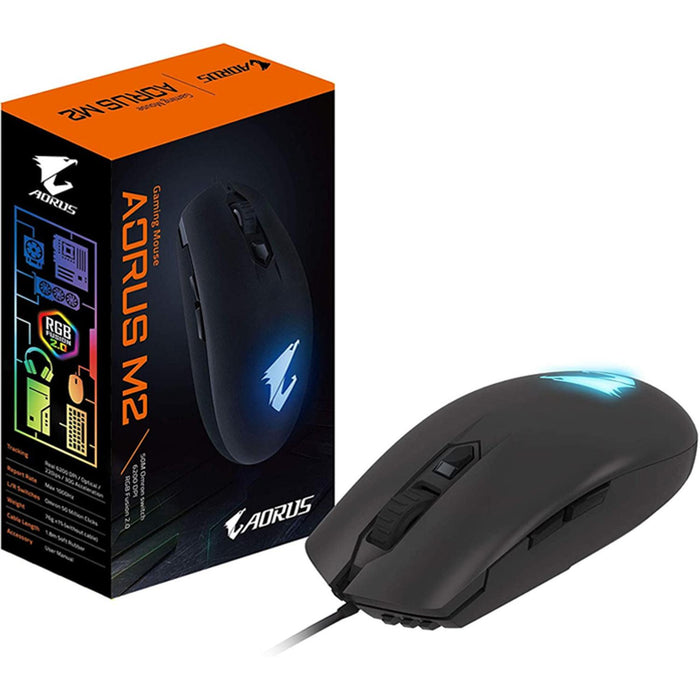 Mouse Gamer AORUS M2 6200 Dpi Optico RGB USB Negro Matte