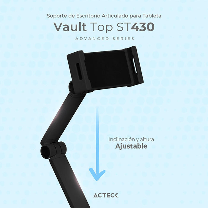 Soporte de Escritorio ACTECK VAULT TOP ST430 Para Tablet 13" Ajuste Multitriangulo AC-934565