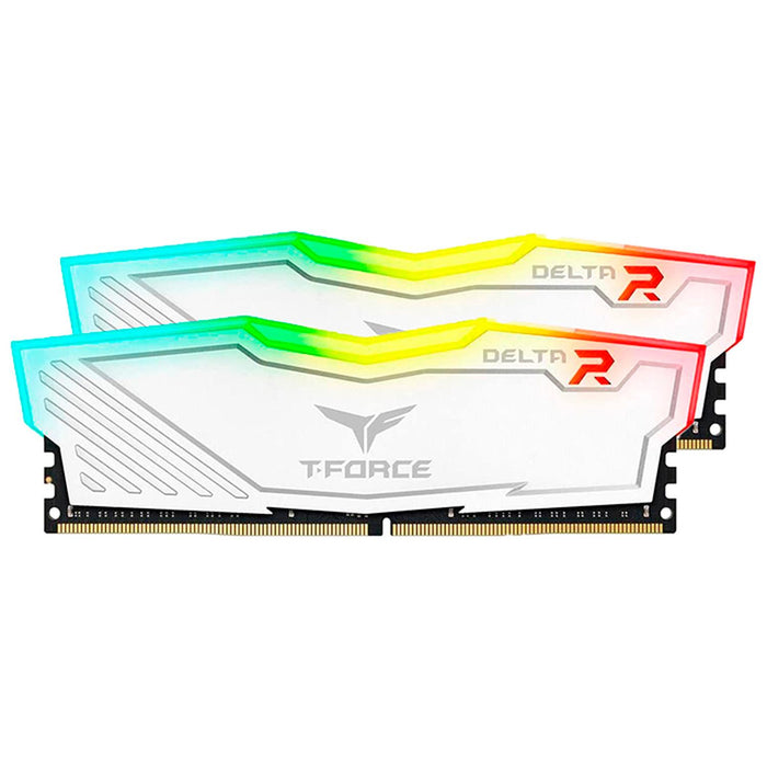 Memoria RAM DDR4 64GB 3200MT/s TEAMGROUP T-FORCE DELTA RGB 2x32GB Blanco TF4D464G3200HC16FDC01