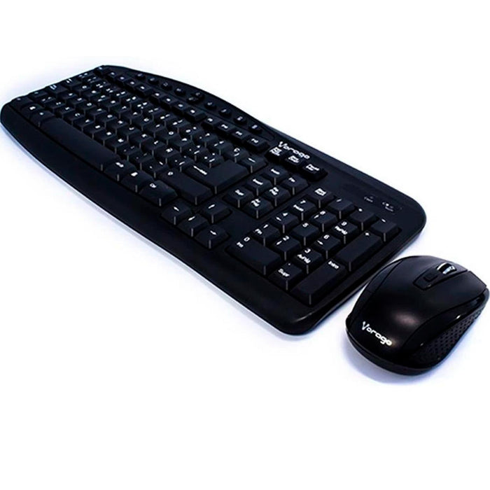 VORAGO Kit Teclado y Mouse Multimedia KM-303 Inalambrico Negro AC-395896-2