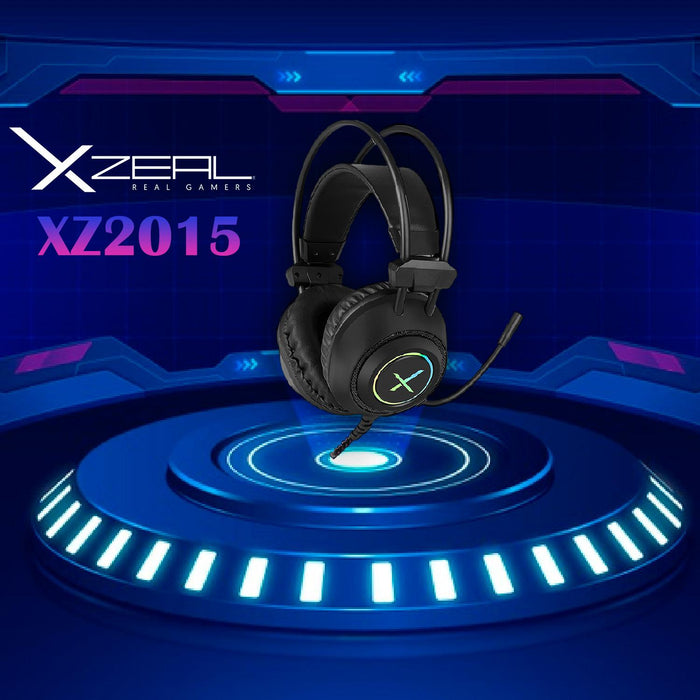 Diadema Gamer XZEAL XZ2015 Microfono USB 7 colores RGB Negro XZHD205B