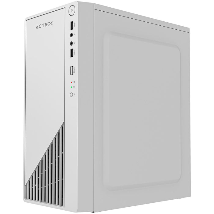 Gabinete ACTECK KIOTO GC220F Micro ATX Mini Torre Fuente 500W Metalico Blanco AC-939546