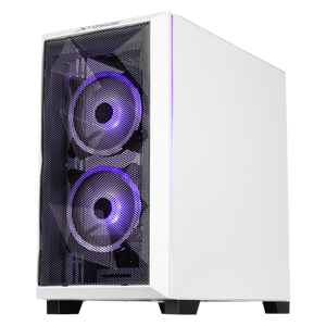 Gabinete Gamer XTREME PC GAMING A-M2 Lite Micro Torre Micro ATX 3 Fan Cristal Templado ARGB Blanco