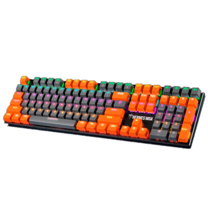 Teclado Gamer Mecanico GAMDIAS HERMES M5A Switch Blue USB Iluminacion LED