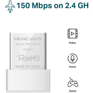 Adaptador Inalambrico USB MERCUSYS MW150US 2.4Ghz 802.11n 150Mbps