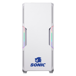 Gabinete Gamer XTREME PC GAMING Sonic Edition Media Torre ATX 2 Fan Cristal Templado ARGB Blanco