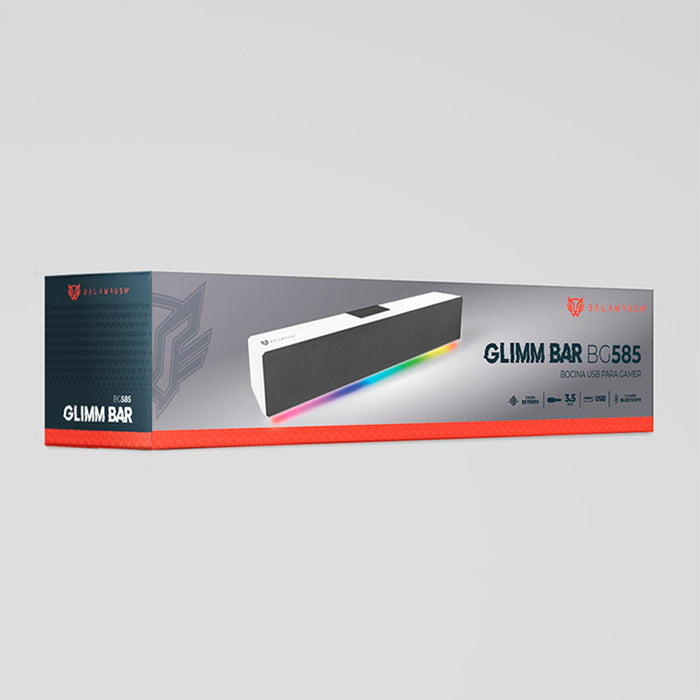 Bocina Gamer BALAM RUSH GLIMM BAR BG585 LED Bluetooth 3.5mm Blanco BR-936965