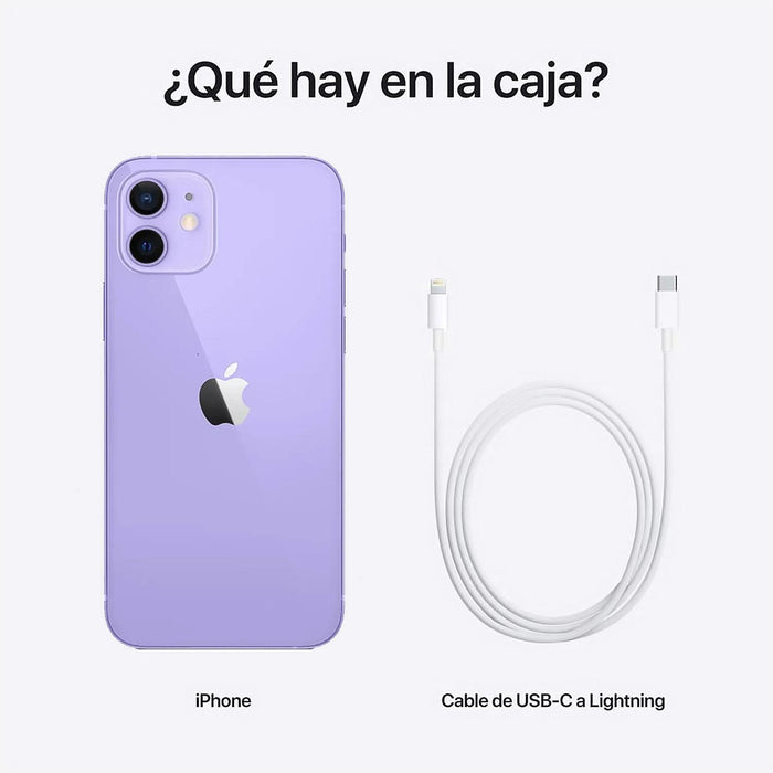 Celular APPLE iPhone 12 128GB OLED Retina 6.1" iOS 14 Morado Reacondicionado B