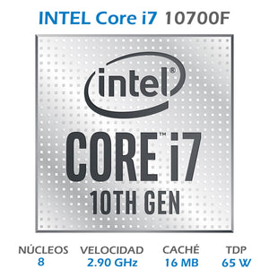 Procesador INTEL Core I7 10700F 2.9 GHz 8 Core 1200 BX8070110700F