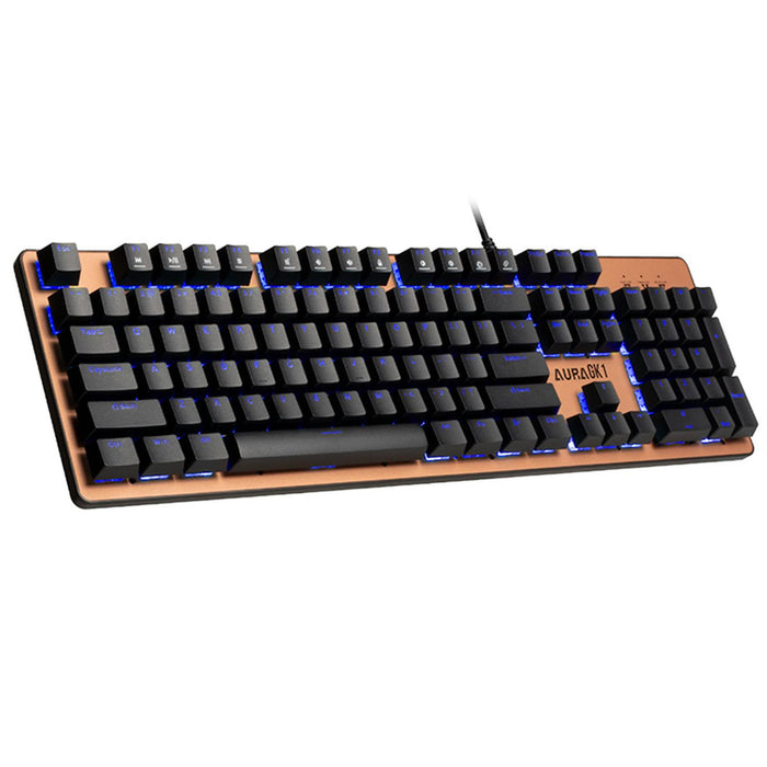 Teclado Gamer Mecanico GAMDIAS AURA GK1 Switch Red USB Iluminacion LED Bronce