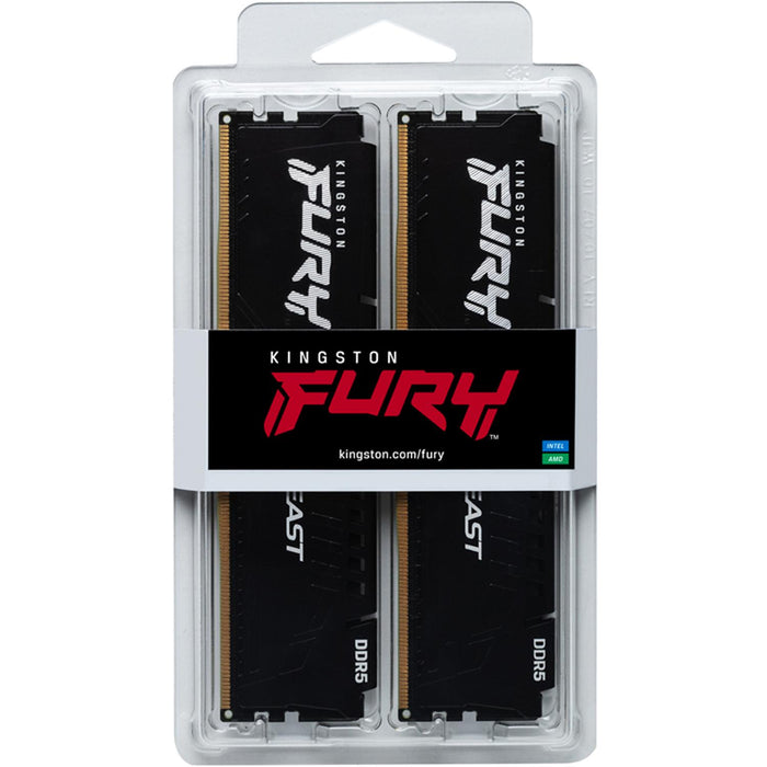 Memoria RAM DDR5 32GB 6000MT/s KINGSTON FURY BEAST 2x16GB Negro KF560C40BBK2-32