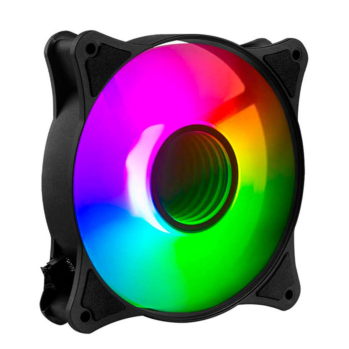 Ventilador Gamer BALAM RUSH EOLOX BLAZE EX90 120mm ARGB Diseño Circular Rainbow 1200RPM Negro 3 Pin BR-938020