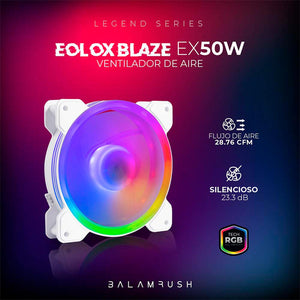 Ventilador Gamer BALAM RUSH EOLOX BLAZE EX50W 120mm RGB 1500RPM Blanco BR-938075