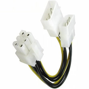 Cable de Poder XCASE IDE 2x 4 Pin a PCIe 6 Pines ACCCABLE09