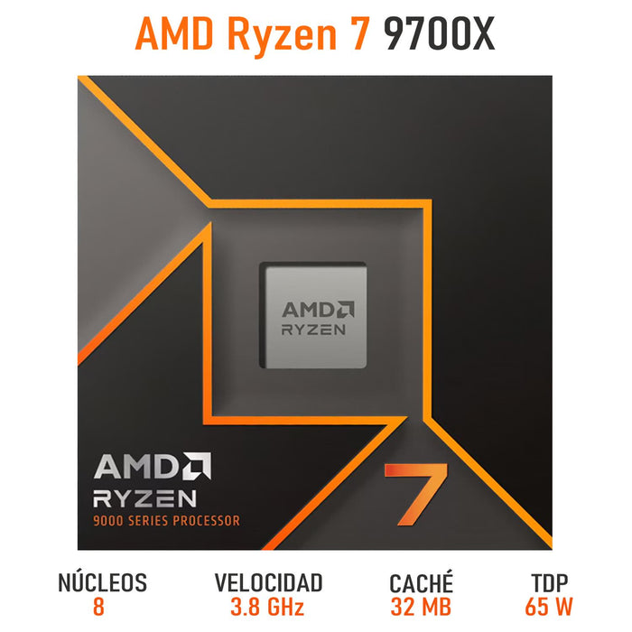 Procesador AMD RYZEN 7 9700X 3.8 GHz Octa Core AM5 100-100001404WOF