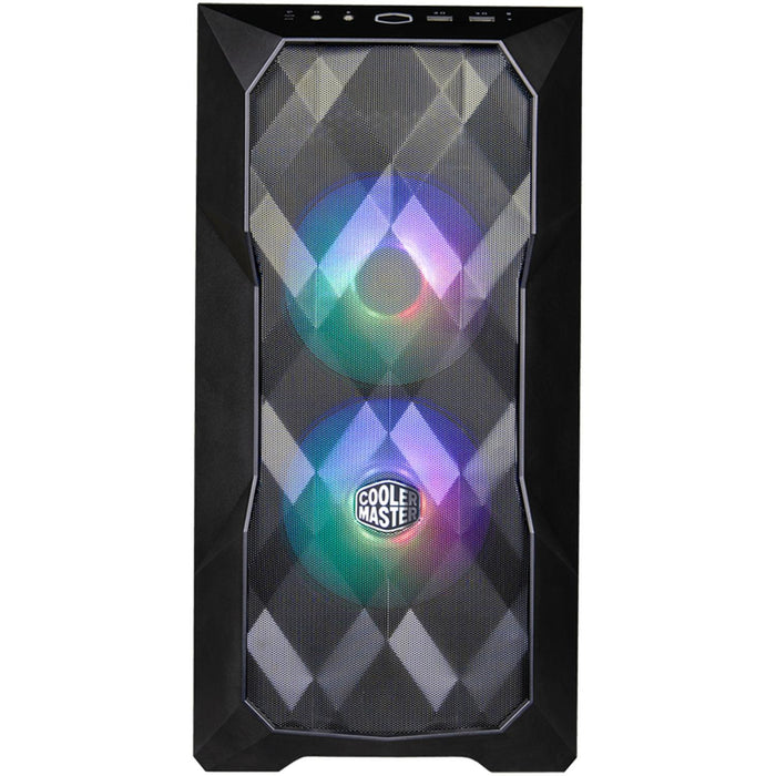 Gabinete Gamer COOLER MASTER MasterBox TD300 Mesh Micro ATX 2 Fan Cristal Templado ARGB Negro