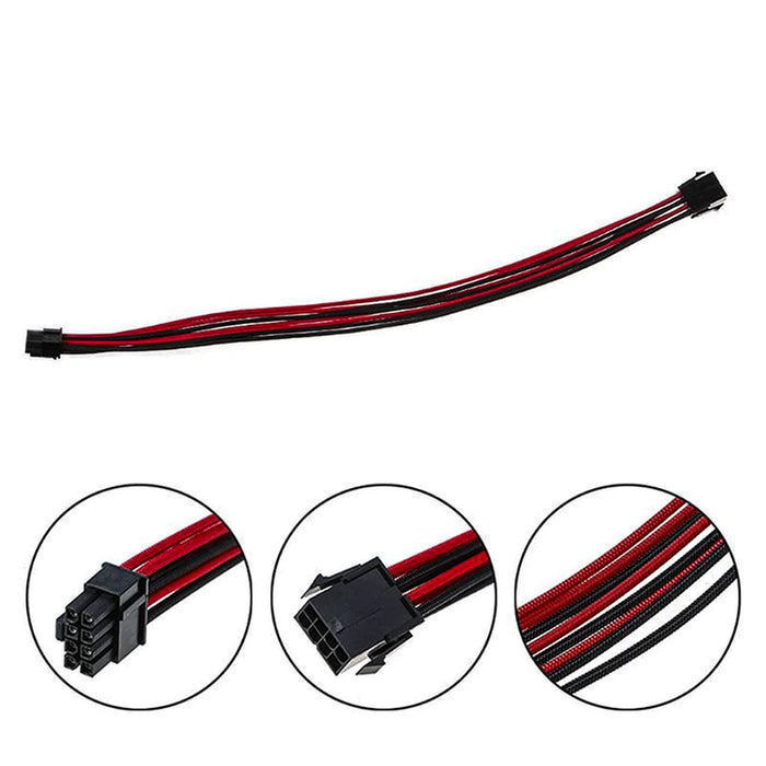 Cable Extensor AEROCOOL ZAP PCIE 6pin 45cm Rojo/ Negro